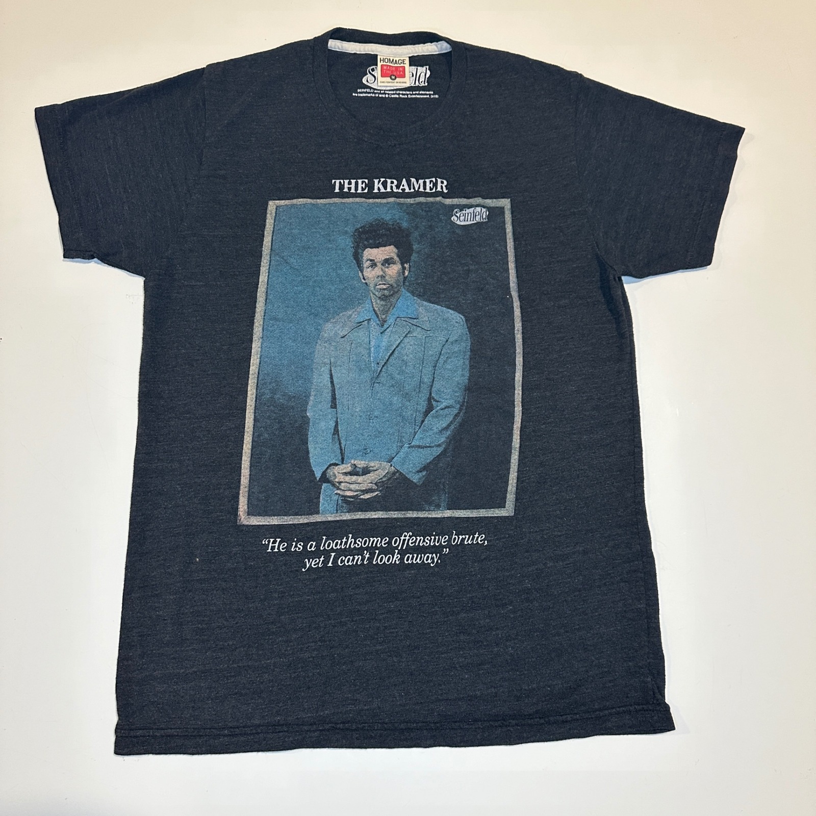 Vtg Seinfeld The Kramer T-Shirt Single Stitch Offensive Brute Mens M Grey Homage